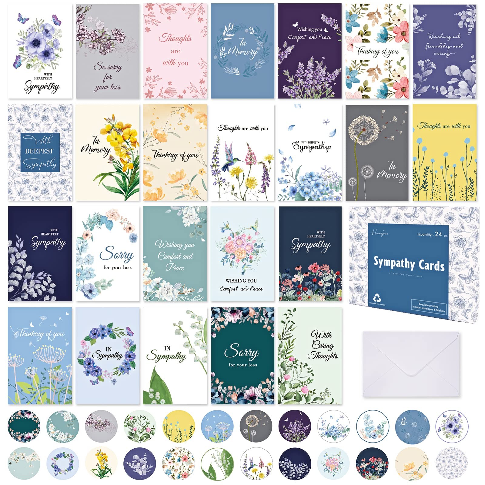 24 Unique Sympathy Cards with Envelopes and 4 x 6 inches, card gallery