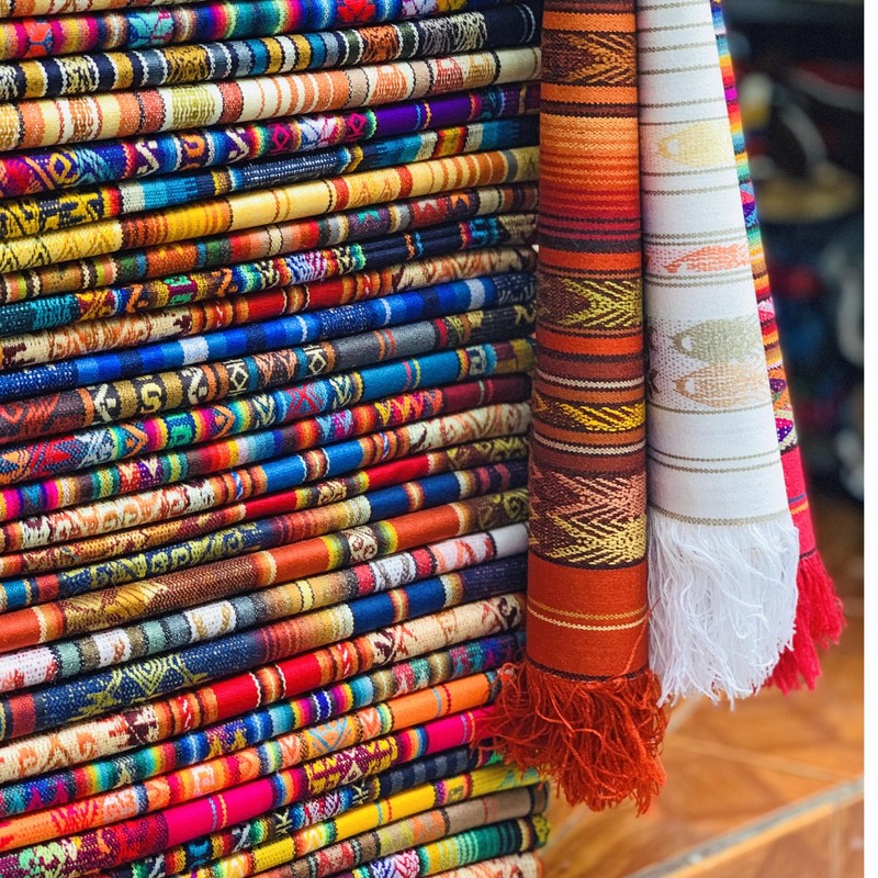 TABLECLOTH RECTANGLE COTTON THROW HANDMADE OTAVALO ANDEAN INCA 60"x80" 6-8 SEATS gallery