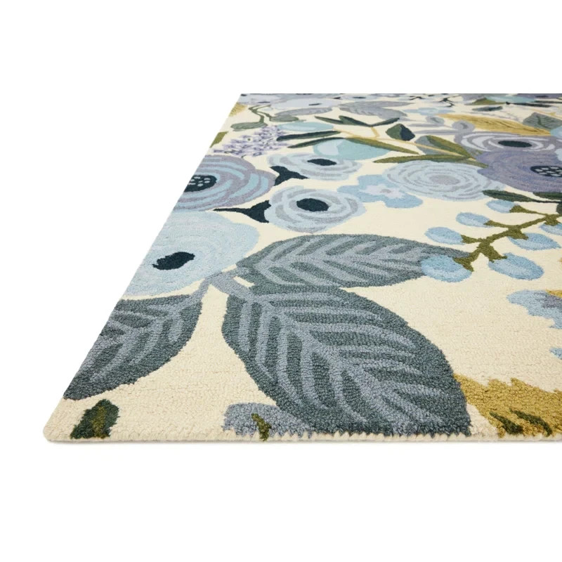 Floral Loop rug | Wool Area Rug | Bedroom - Living Room Rug | Designer Rugs gallery