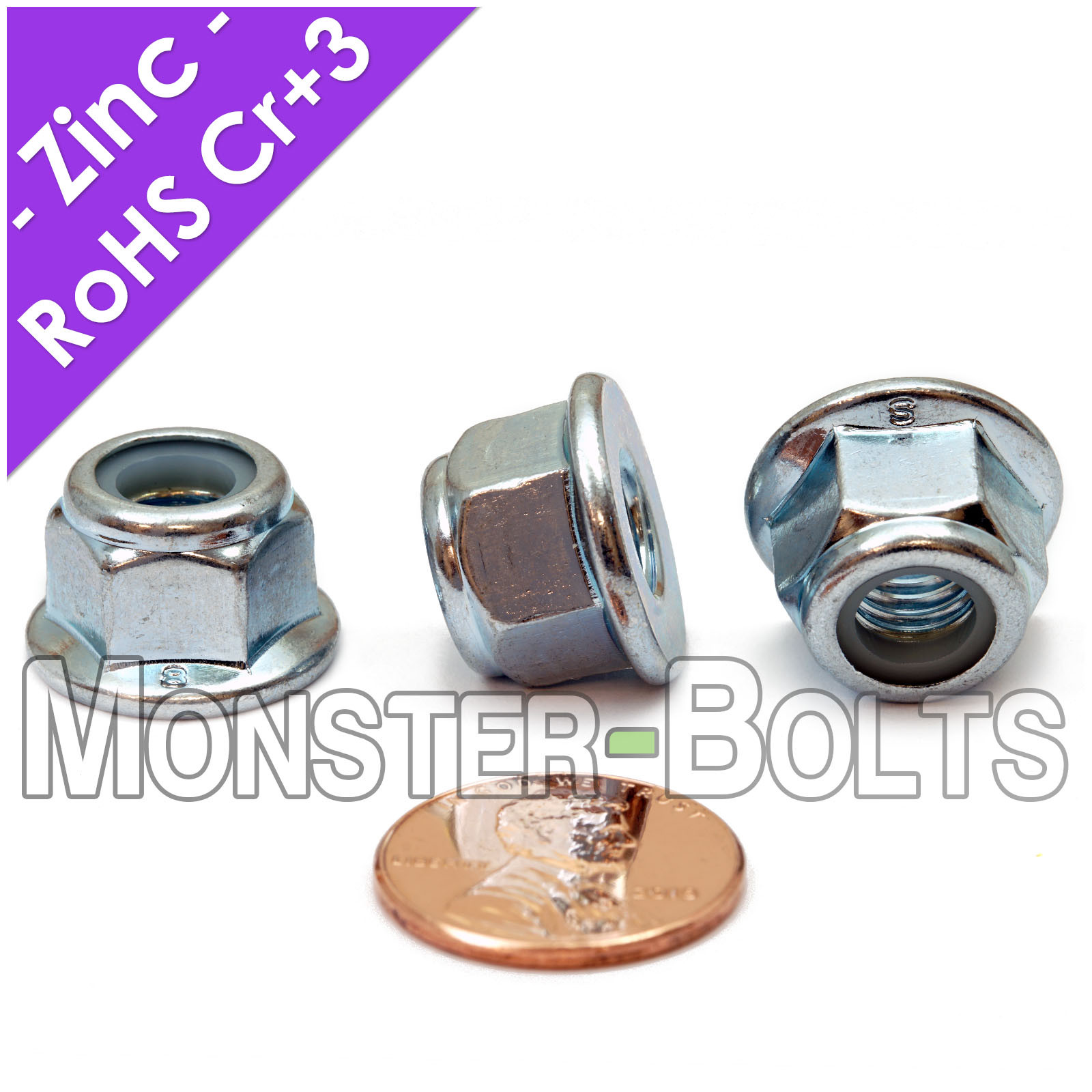 Nylon Insert Hex Flange Lock Nut Prevailing Torque DIN 6926 Zinc CL 8 M5 M6 M8 gallery