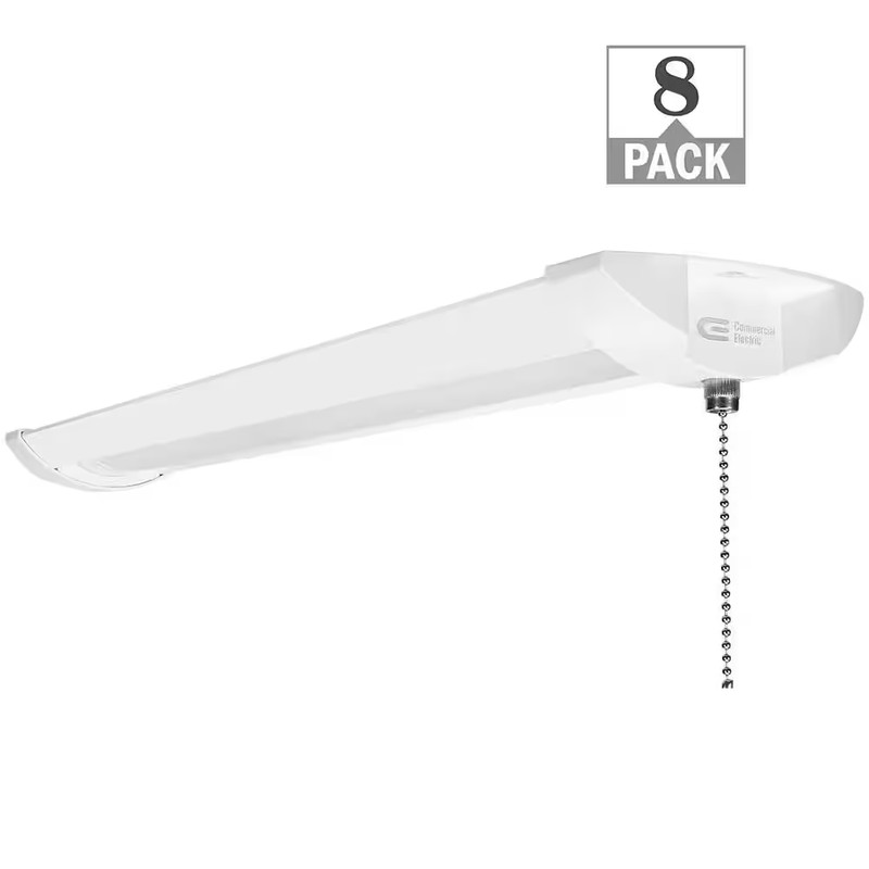 8-Pack 2 Ft. 2000 Lumens Closet Light with Pull Chain LED Wraparound Light 20W B gallery