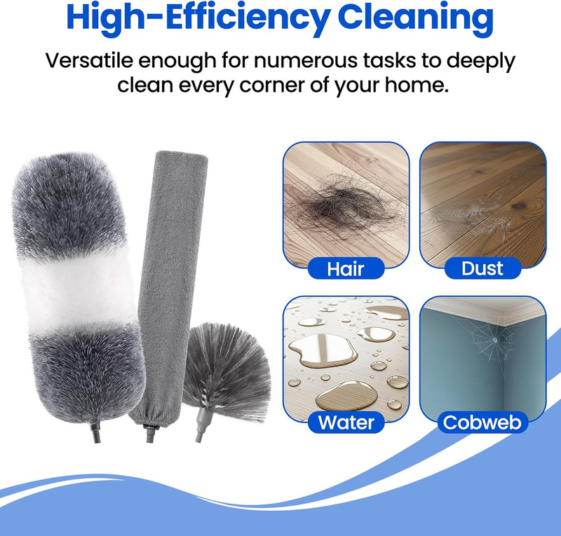 Extra-Long Dusters Kits with Extension Pole, Cobweb Duster, Microfiber Dustin... gallery