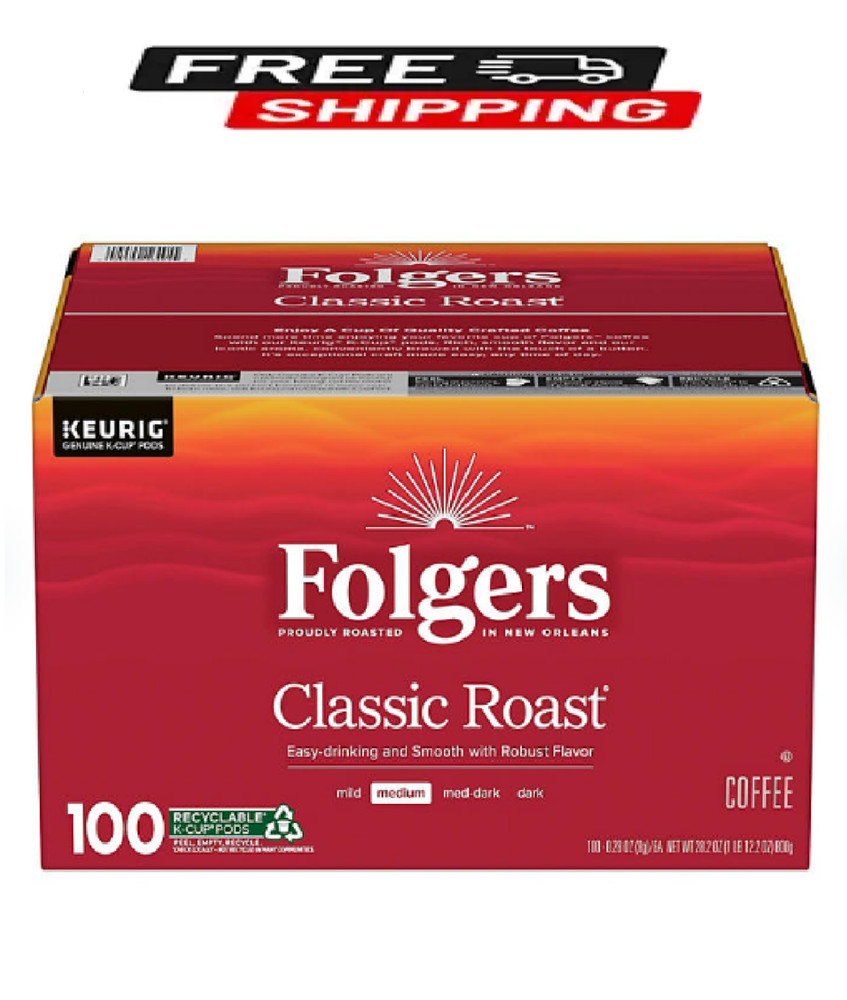 Folgers Classic Medium Roast K-Cup Coffee Pods, 100 ct.