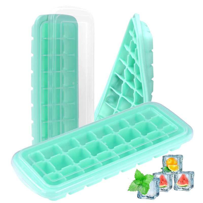 HUMBEE, Soft Silicone Ice cube Tray with PP Lid, BPA free 24 or 36 Cubes gallery