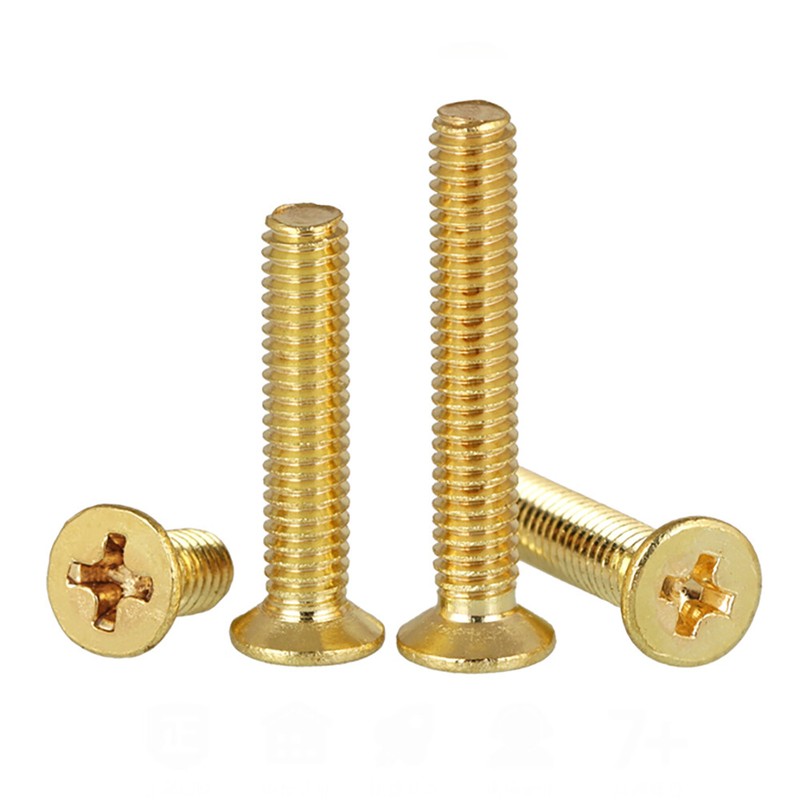 Solid Brass Phillips Machine Screws Countersunk Flat Head Bolts M2 M3 M4 M5 M6 gallery