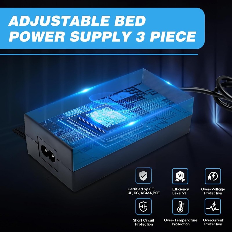 Adjustable Bed Power Adapter 3 Piece Kit for Tempur-Pedic Ashely Ergo Extend gallery