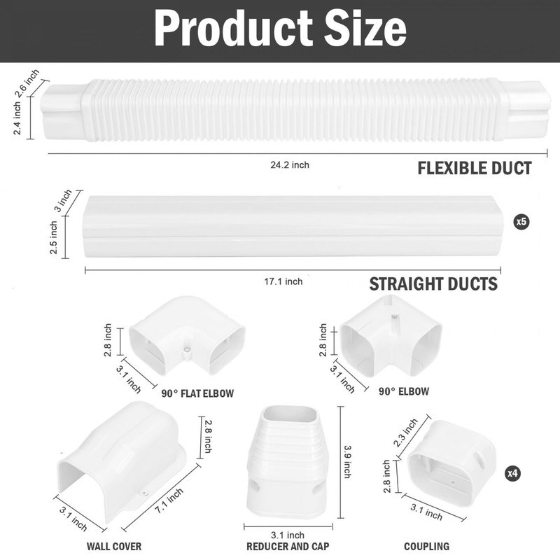 3'' 9 Ft Mini Split Line Set Cover PVC Mini Split Cover Kit Easy Installation... gallery