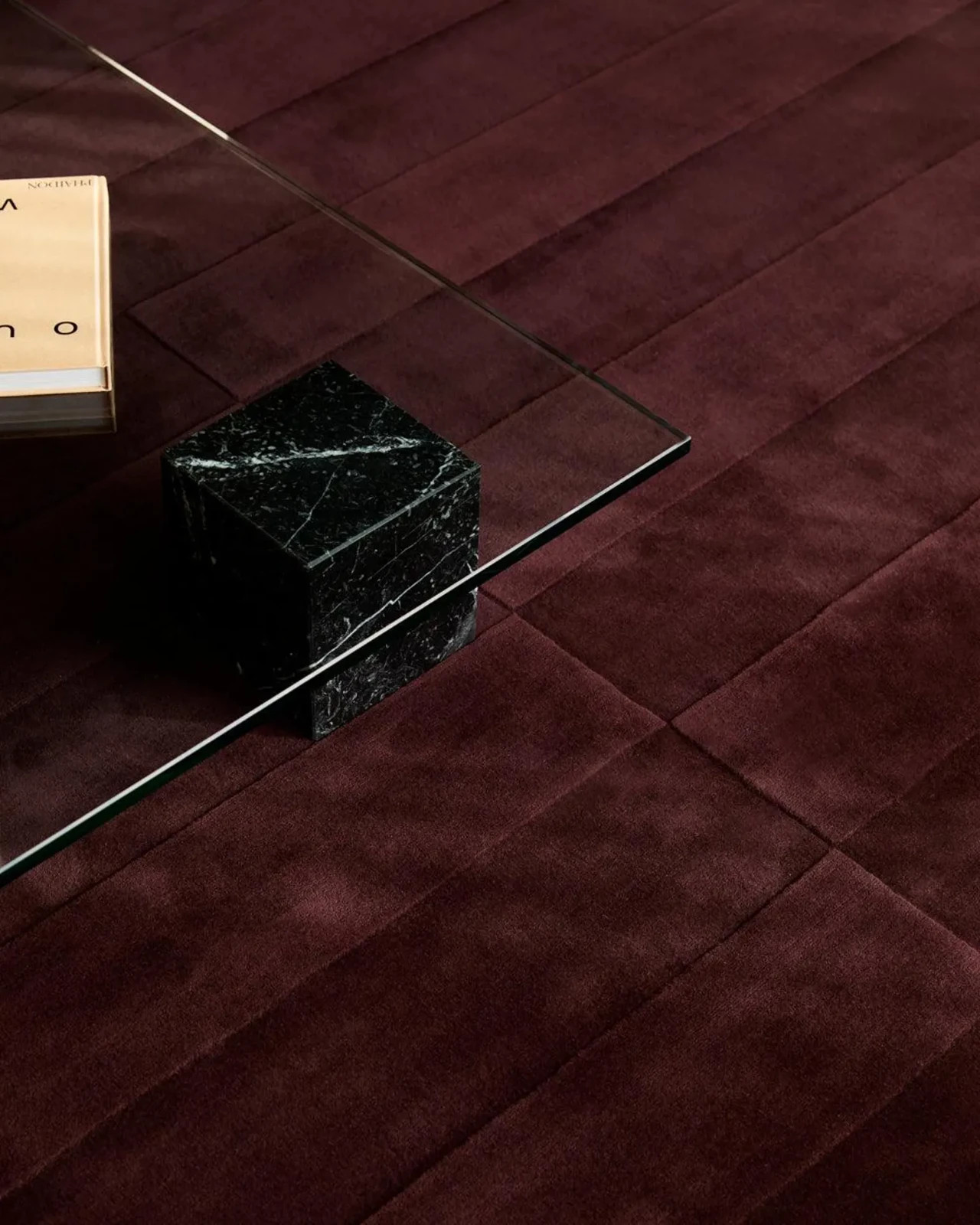 Hand-Tufted Burgundy Wool Area Rug: Modern Wine Red Area Rug Handmade Carpet gallery