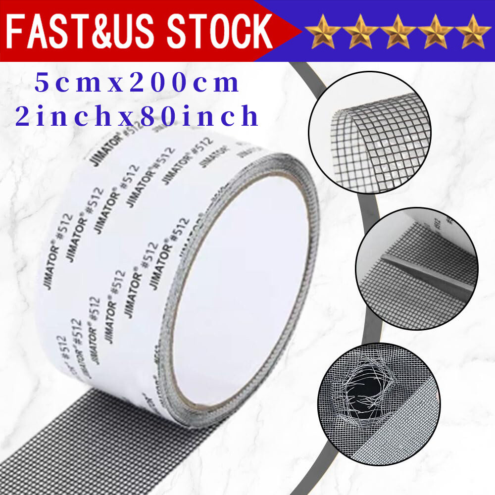 Window Screen Repair Patch Adhesive Fiberglass Mesh Hole Repair Tape 5*200cm US gallery