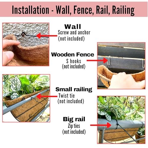 LaLaGreen Wall Hanging Planters, 2 Pack, 12 Inch Wall 12" (30 cm) x 2 Pack gallery
