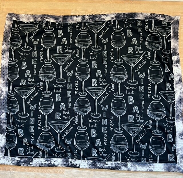 Handmade Double Thick Fleece Blanket. Hand tie, Cocktail Adult Gift. Present. gallery