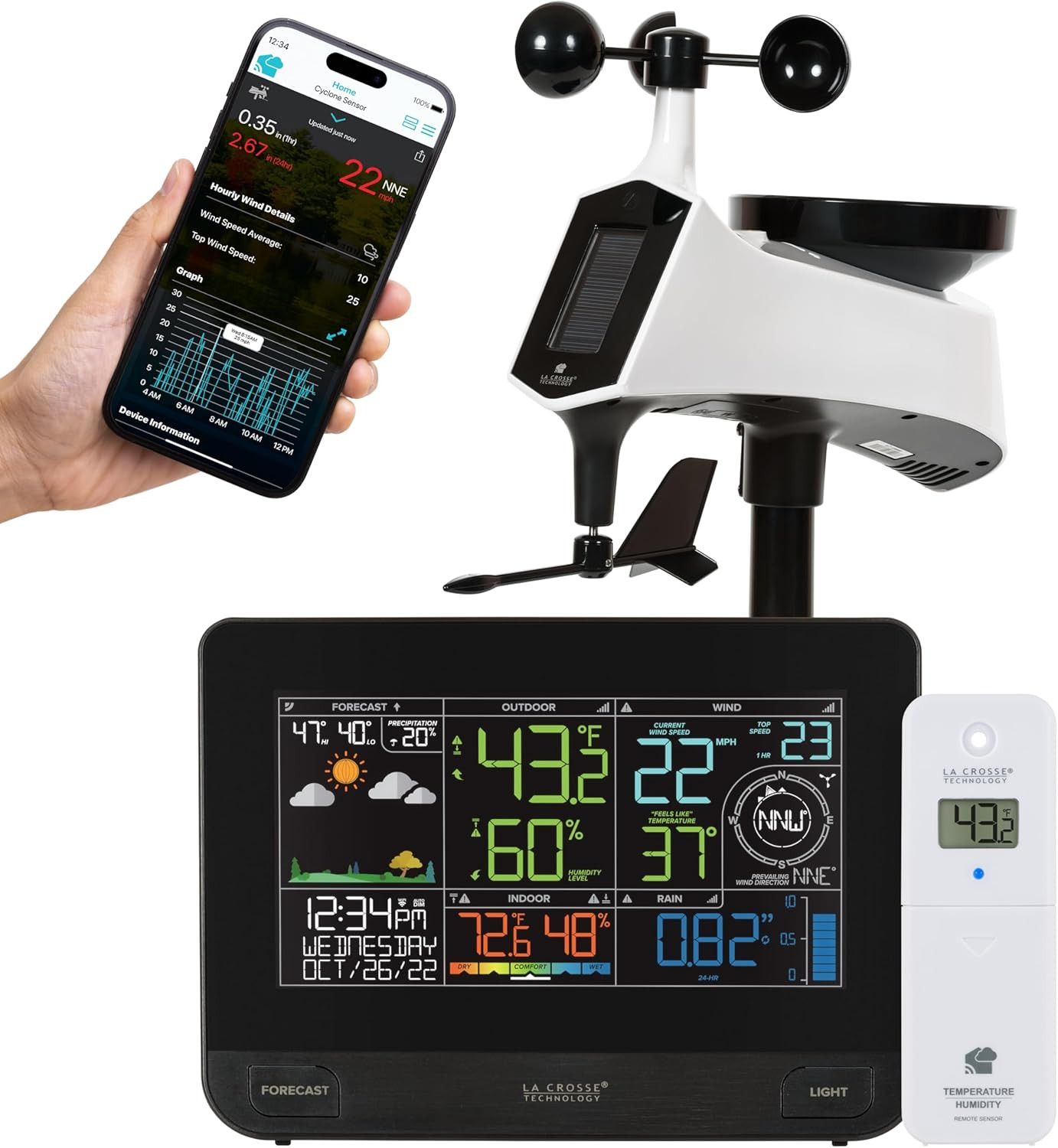 Professional Smart Wi-Fi Weather Station with Remote Monitoring (400 Foot Range) gallery