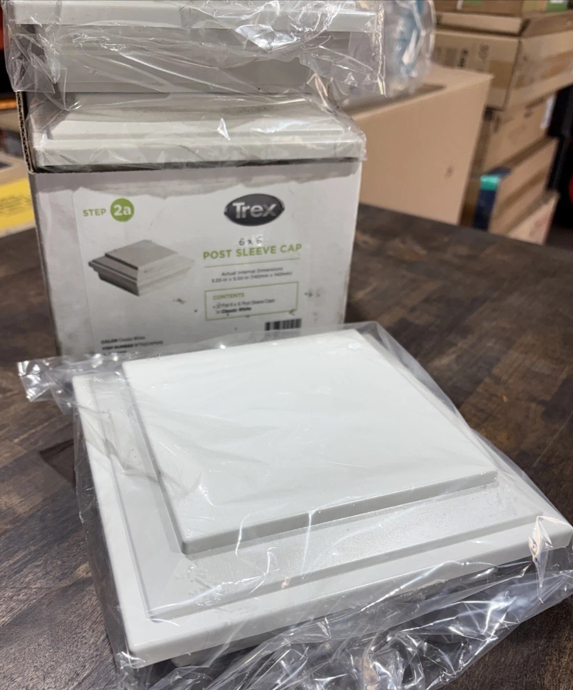 TREX DECKING TRANSCEND 6 X 6 CLASSIC WHITE FLAT POST SLEEVE CAP gallery