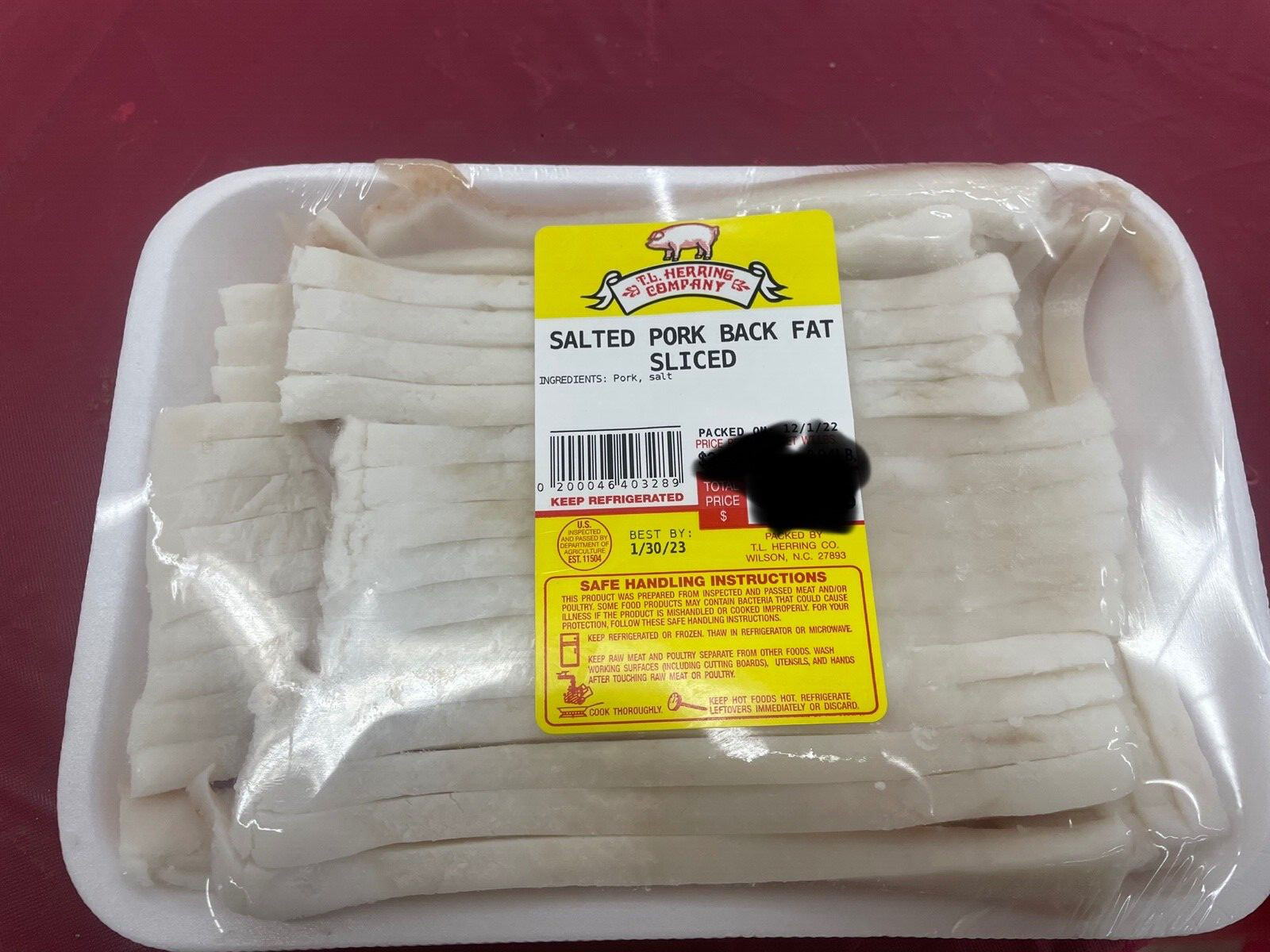 Salted Pork Fatback Sliced 2 POUNDS Southern Country Food , Soul Food, READ DESC gallery