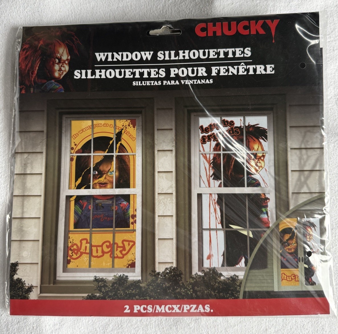 NEW CHUCKY Window Silhouettes Life Size Decorations 2 pcs - 33.5 in. x 65 in. gallery