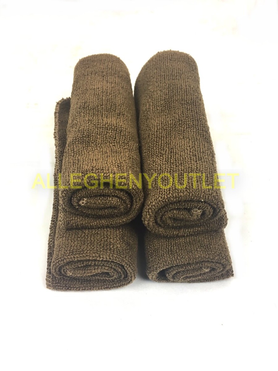 QTY (4) - US Military 100% Polyester Microfiber 12"x12" Bath Washcloth Brown LN gallery