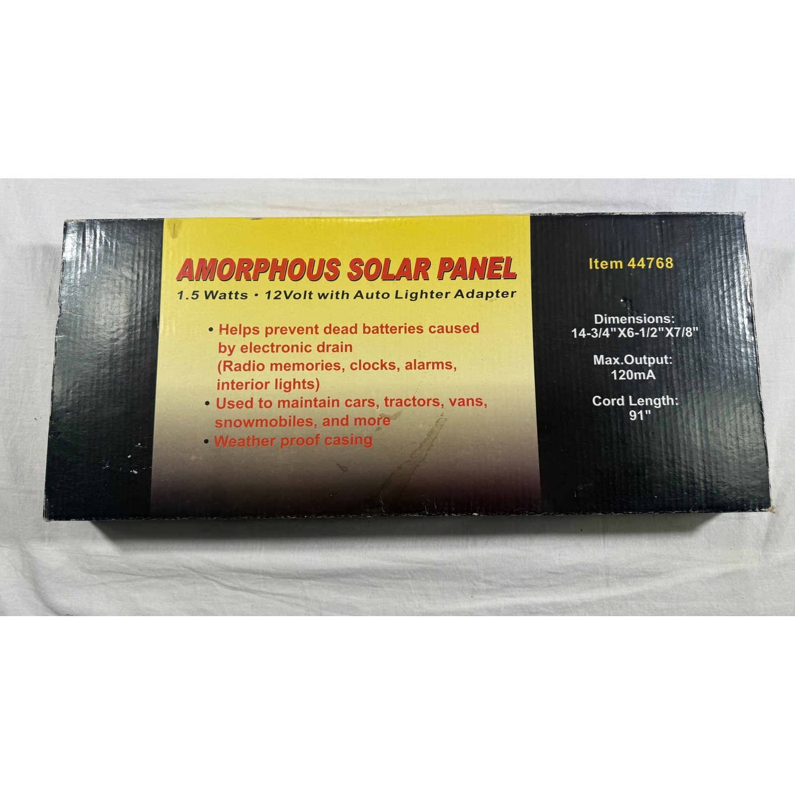 Harbor Freight Amorphous Solar Panel Automotive Red NEW 1.5W 12V Charger gallery