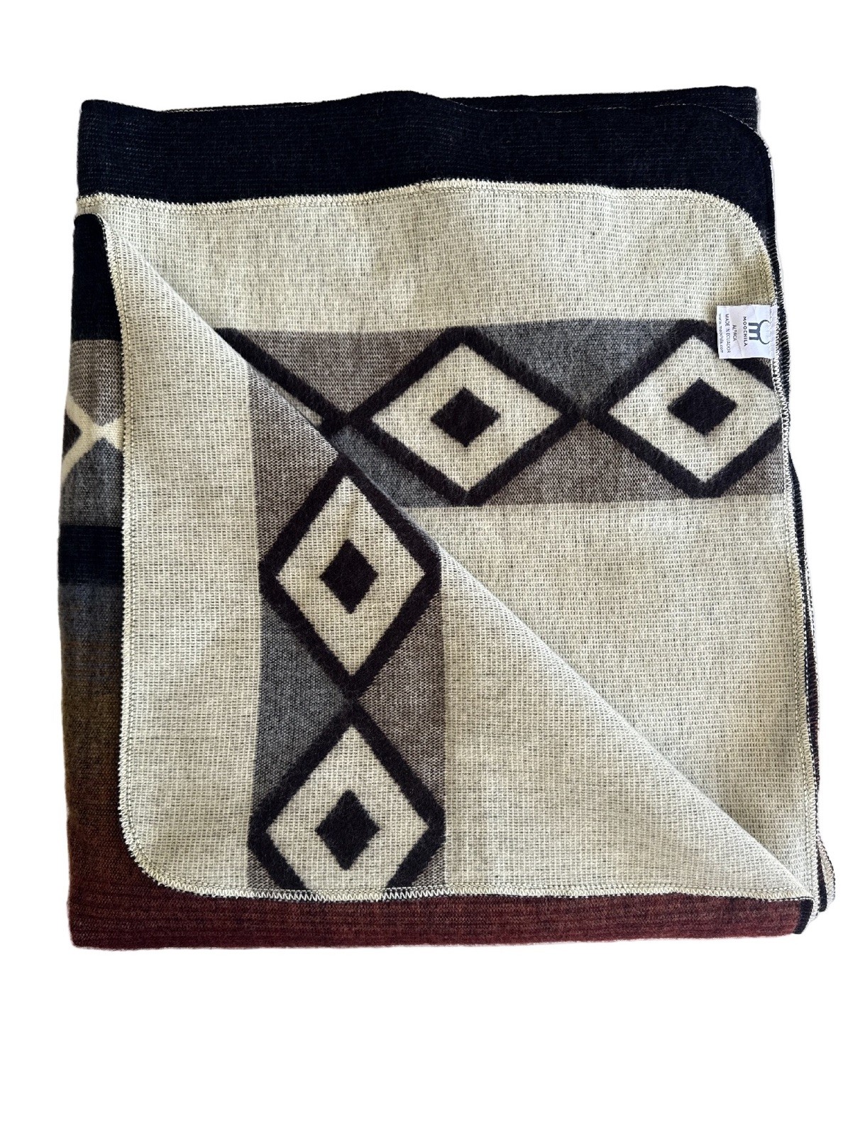 Alpaca Blanket - Cozy Colorful Native Pattern Throw - Made in Ecuador - 202619 gallery