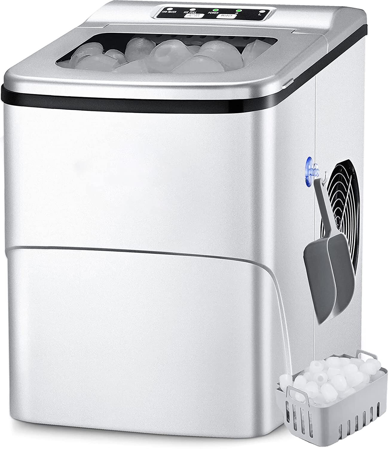 26Lbs Ice Maker Countertop, 9 Ice Cube Ready in 6 Mins, 26Lbs/24H, Self-Cleaning gallery