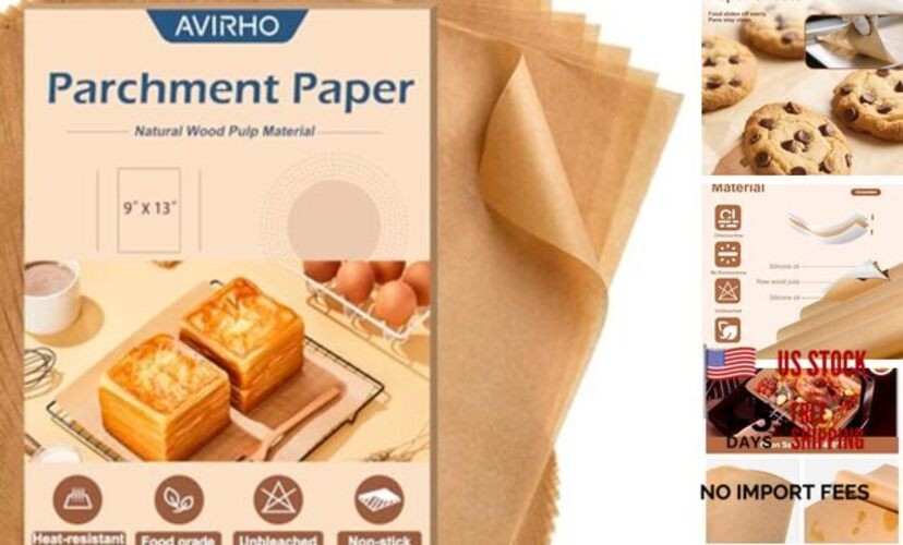 Unbleached Parchment Paper Baking Sheets, 9x13IN Precut Non 9*13in - 70pcs gallery
