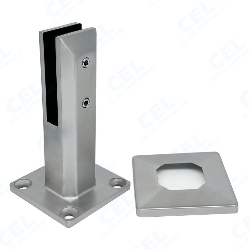 CEL Glass Square Spigot for Stair, Duplex 2205, Brushed Stainless Steel gallery