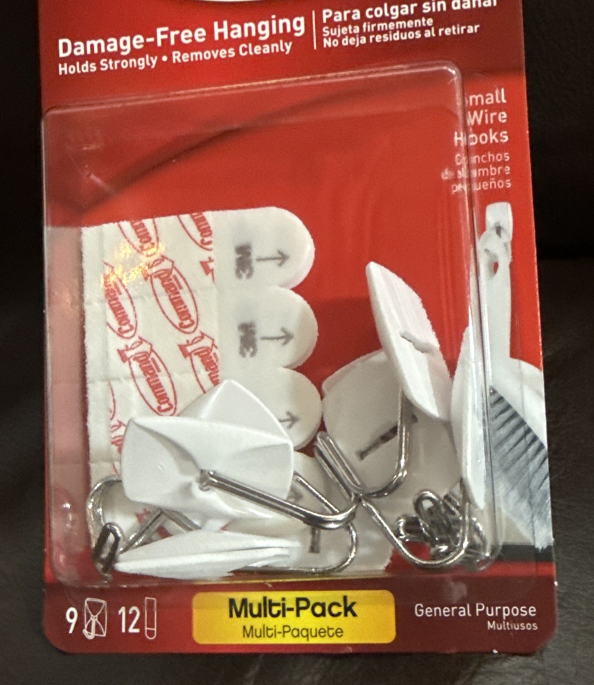 3M Command 9 Small Wire Hooks 12 Adhesive Strips Wall Hanger VALUE PACK 17067 gallery