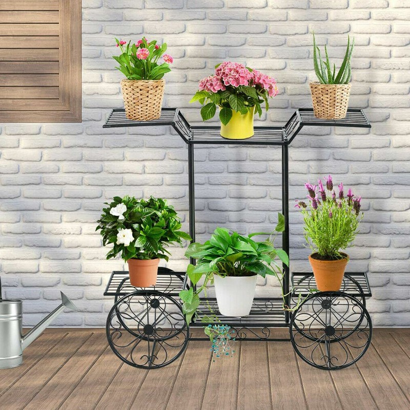 Multi Tier Shelf Metal Plant Stand Flower Rack Pot Display Holder Home Organizer gallery