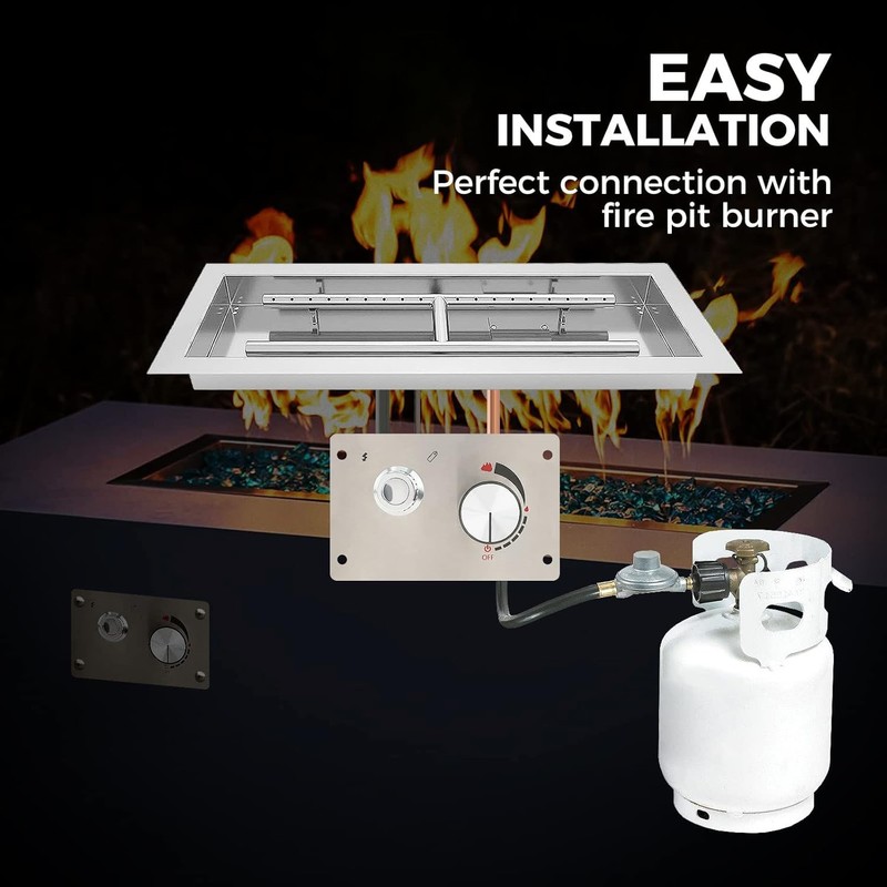 FLAT PANEL BRAZIER VALVE CONTROL SYSTEM FIRE PIT GAS BURNER SPARK IGNITION KIT gallery