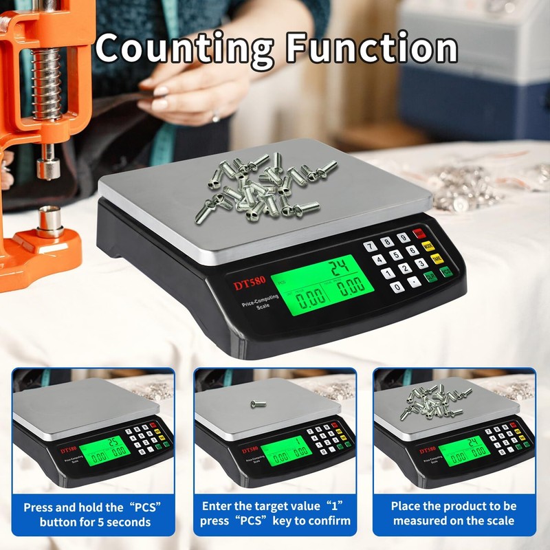 Large Digital Kitchen Scale Black 40KG/88LB Commercial Food Weight Scale Cook... gallery