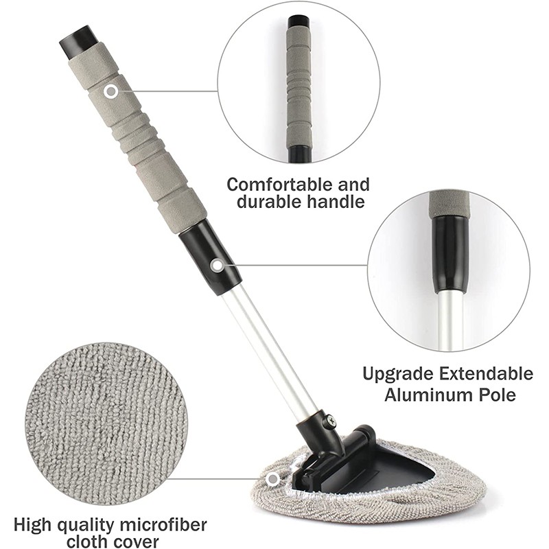 Auto Windshield Cleaning Tool Extendable Window Cleaner Brush Glass Wiper w/ Pad gallery