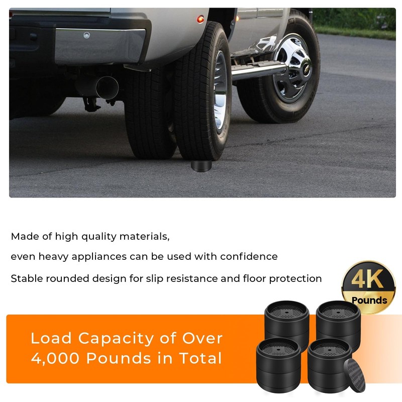 Furniture Risers Bed Risers Heavy Duty 1 inch, 2 inch, 3 inch, 4 inch Round Adj gallery