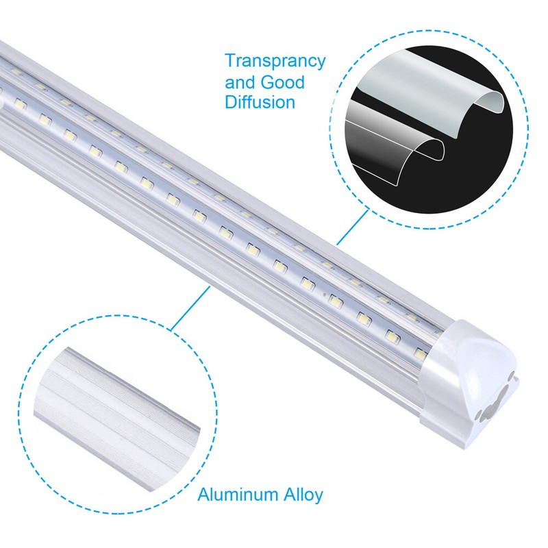12Pack 8' Led Shop Light Fixture 72W 8FT Integrated Led Tube Light Bulbs 6000K gallery