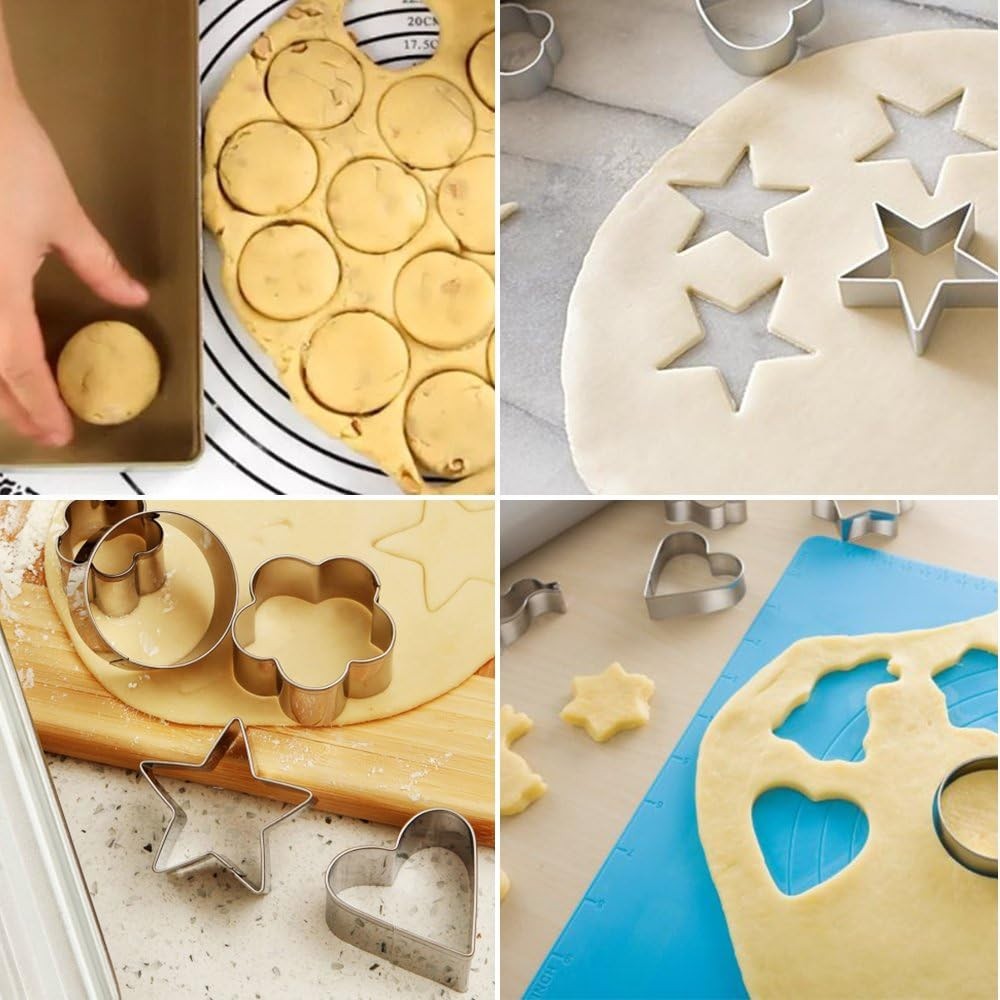 Cookie Cutters Set Stainless Steel Small Biscuit Cutter Flower Round Square gallery