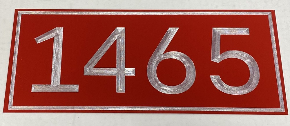 Engraved Personalized Custom House Number Street Address RED Metal 12x5 Sign