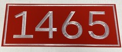 Engraved Personalized Custom House Number Street Address RED Metal 12×5 Sign