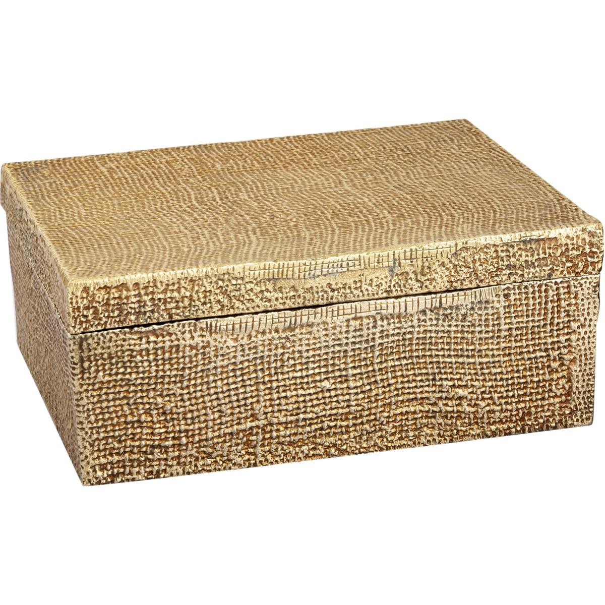 Atlas Lighting & Home AC11610-02 Square Linen 11 X 11 inch Antique Brass Box gallery
