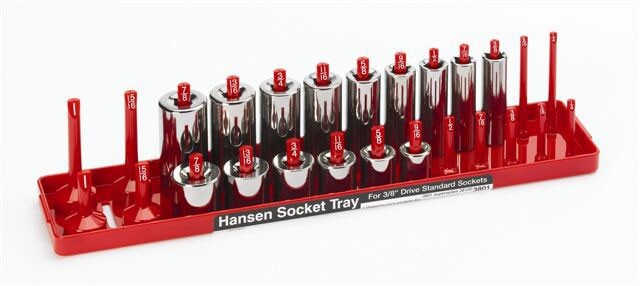 Hansen Global 3/8" Drive Standard SAE Inch Regular & Deep Socket Tray Organizer gallery