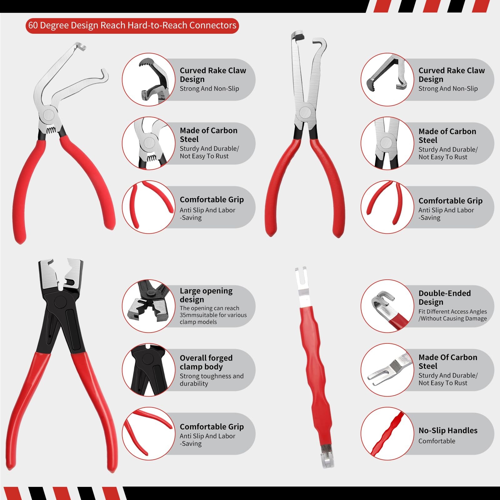【5-Pcs Kit】Electrical Disconnect Pliers Set w/Gloves - Auto Connector Tool fo... gallery