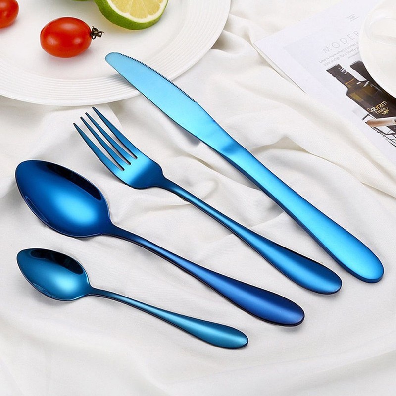 4pcs Silverware Set Flatware Cutlery Sets Stainless Steel Knife Fork Spoon US gallery