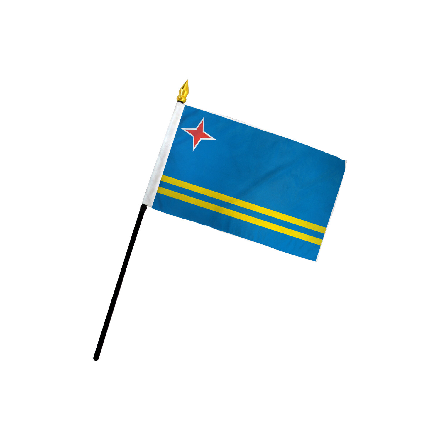 1 Dozen Aruba Stick Flag 4x6in Handheld Flag Aruban Flag gallery