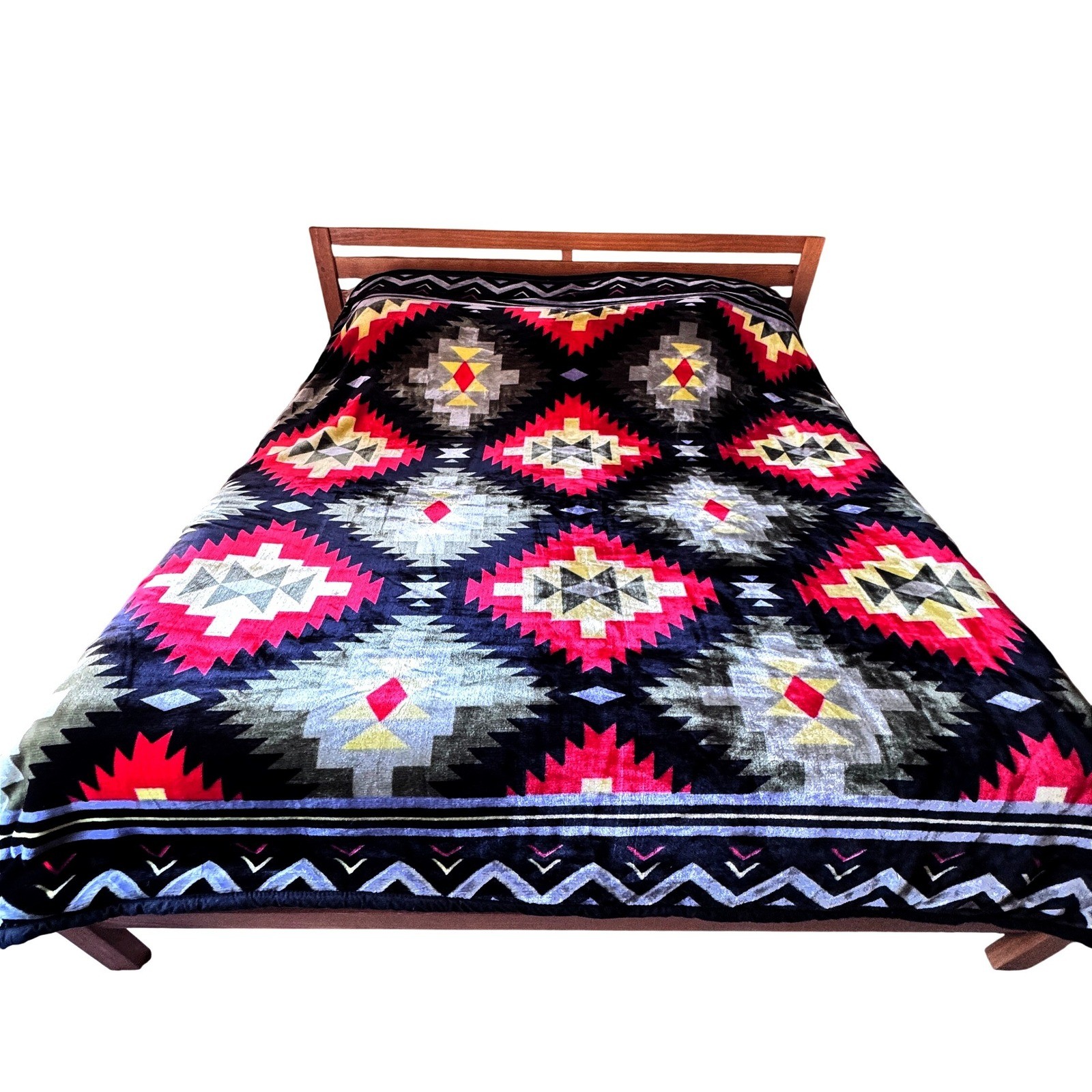 Southwestern Aztec Reversible Plush Blanket Dreamcatcher Boho Symbol Queen King gallery