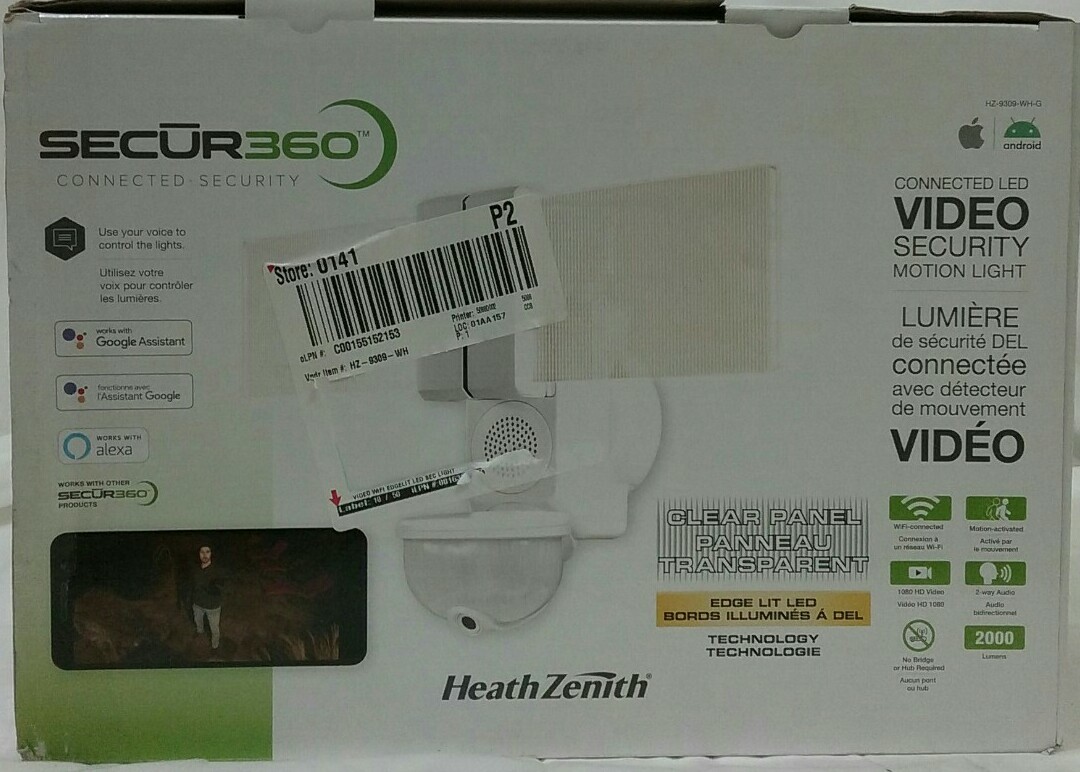 NEW SECUR360 Video Wi-Fi Connected White Wired EdgeLit Motion Activated gallery