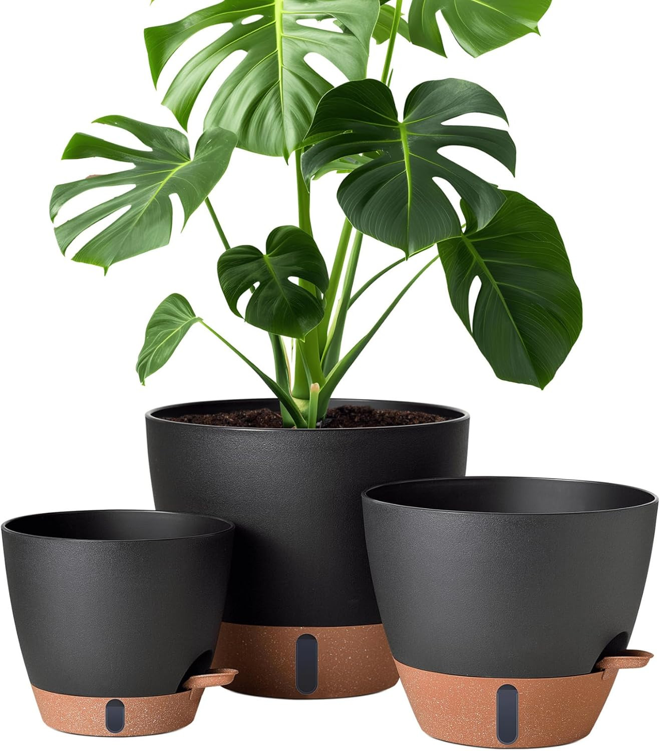 12/10/8 Inch Self Watering Pots for Indoor Plastic Large Plant Pot for Outdoor gallery
