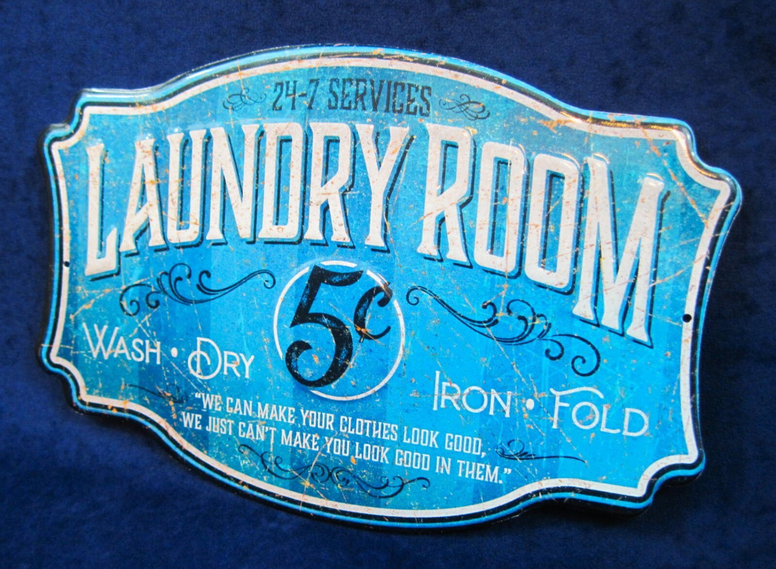 LAUNDRY ROOM -*US MADE*- Die-Cut Embossed Metal Sign - Utility Room Wall Décor gallery