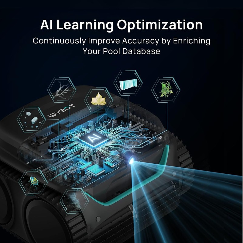 WYBOT C2 Vision AI Camera Cordless Pool Vacuum Robot for inground Pools APP gallery