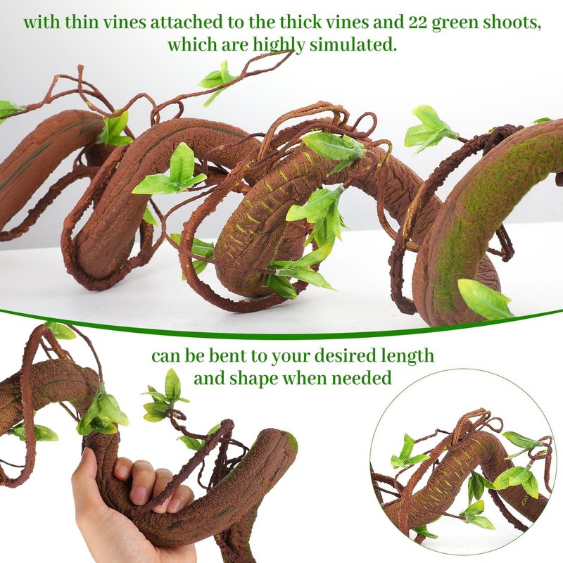 2PCS 71in Bendable Artificial Vines with Green Leaves, Fake Thick Vine Stems ... gallery