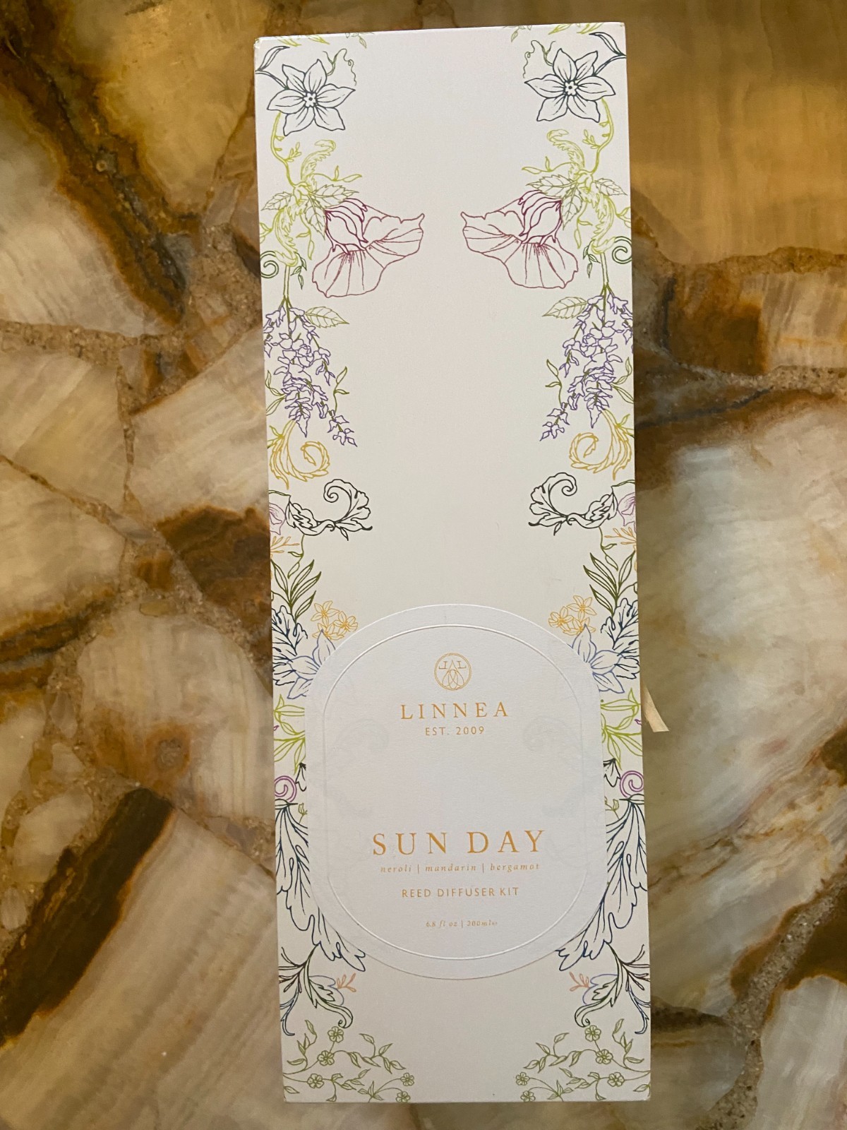 LINNEA~Sun Day~Reed Diffuser Kit w/ 10 Rattan Reeds ~6.8oz.~New in Box & Sealed gallery