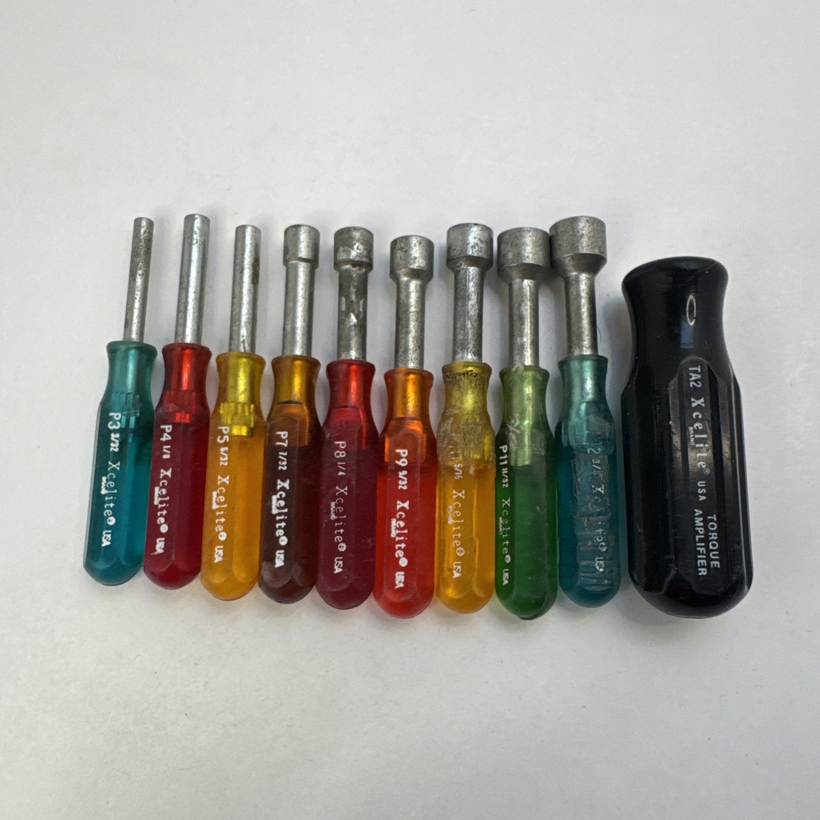 Xcelite Nut Drivers 10pc Set P3-P12 P6 found! with TA2 torque amplifier. 10-16 gallery