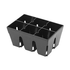 Sunpack 6-Cell Mega Square Insert, Greenhouses, Gardening, and Seedlings, Black