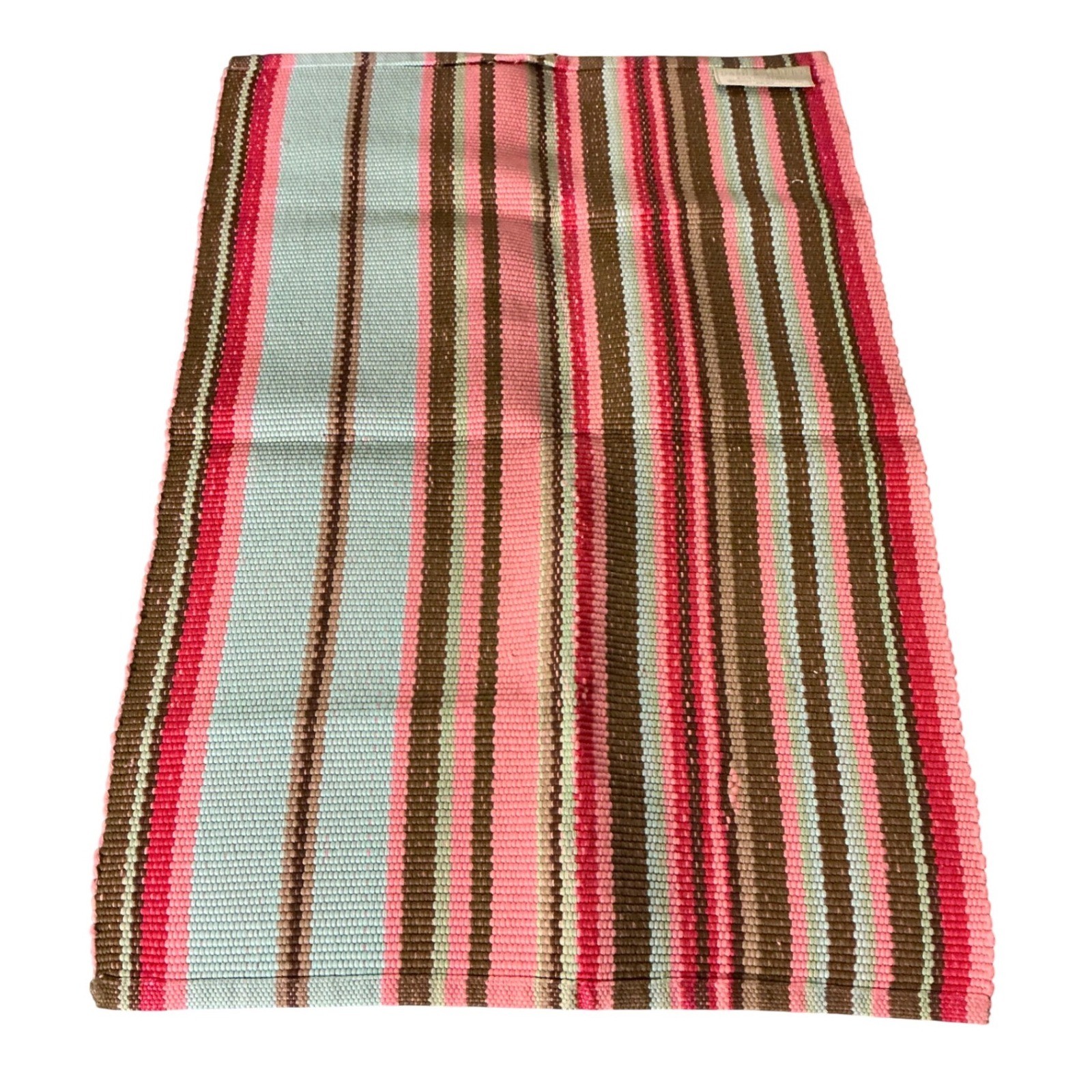 Dash & Albert Handwoven Striped Polypropylene UV Rug 2x3 Pink Brown Multi gallery